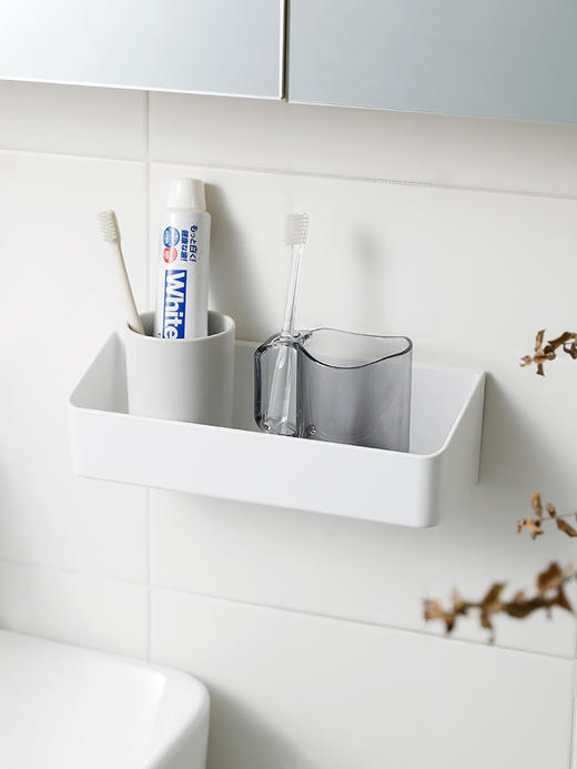 霜山免打孔墙上置物架浴室卫生间洗漱台承重3kg无痕壁贴式收纳架 商品图4