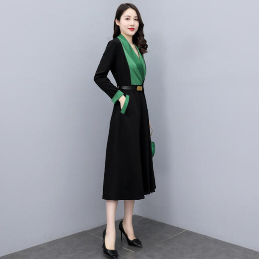 时尚个性，撞色拼接连衣裙接头通勤连衣裙HR-MYYS8016 商品图3
