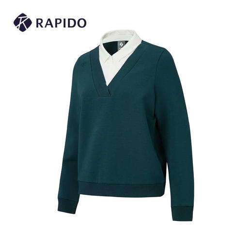 RAPIDO雳霹道 2022年春季新品女士假两件卫衣翻领套头卫衣外套CP2141L39M 商品图4