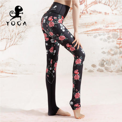 壁虎瑜伽《牡丹》限量款印花瑜伽12分裤【可定制】（标准码） 商品图4