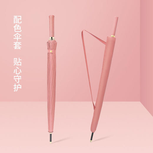 24骨遇水开花 高颜值韩版简约长柄大雨伞晴雨两用 商品图8