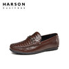 哈森男鞋一脚蹬乐福鞋男豆豆鞋英伦商务休闲皮鞋MS25001 商品缩略图1