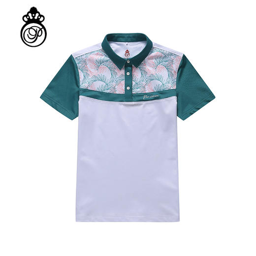 BLS-303B（PROSIMON高尔夫女款春夏短袖印花拼接翻领Polo衫 商品图0