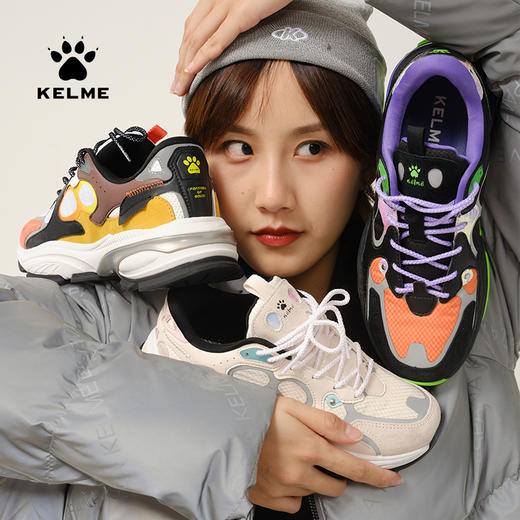 卡尔美老爹鞋女秋冬加绒反光休闲鞋男厚底情侣ins潮酷欧洲站 商品图0