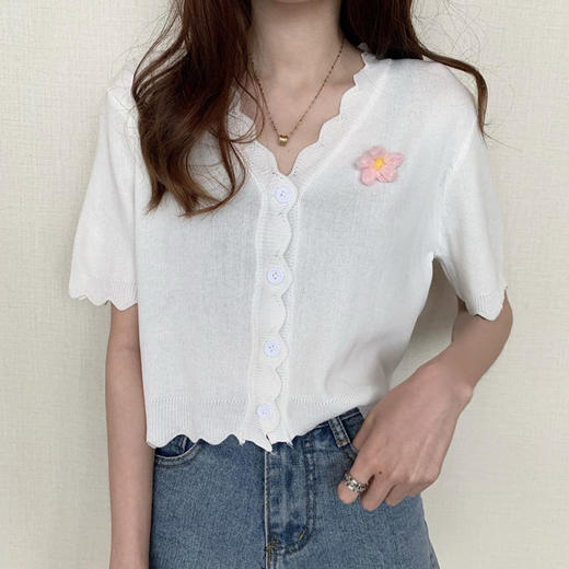 2021夏季新款韩版花朵修身显瘦针织无袖吊带内搭网红背心短上衣女 商品图5