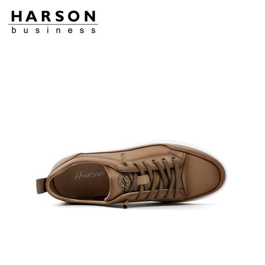 哈森男鞋春季新款板鞋男真皮百搭鞋子男潮鞋韩版休闲皮鞋MS24801 商品图3