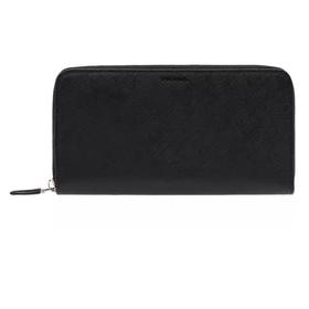 PRADA 普拉达 男士 Saffiano 十字纹皮革字母徽标拉链票夹钱包 黑色 2ML317 053 F0002