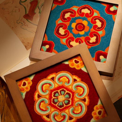 【敦煌主题团】敦煌藻井羊毛毡相框画 材料包 商品图8