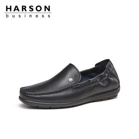 哈森男鞋春季一脚蹬乐福鞋男驾车豆豆鞋英伦商务休闲皮鞋MS24600