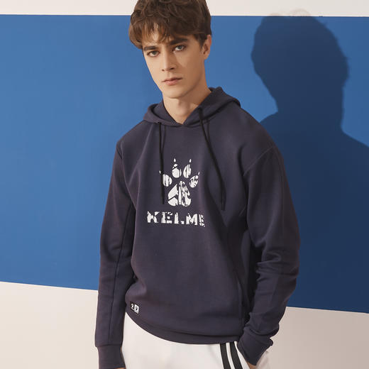 卡尔美  运动卫衣新款大LOGO针织连帽套头衫宽松休闲上衣男 商品图0