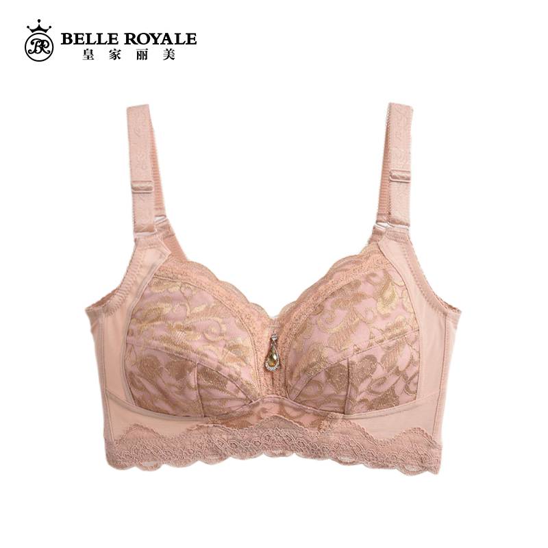 【秒杀品不退不换】皇家丽美复古风薄杯无钢圈聚拢收副乳调整型文胸W35-1