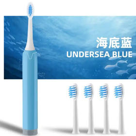 神盾Apegois电动牙刷声波防水软毛男女士学生党情侣潮流声波电动牙刷 海底蓝色机身+5刷头