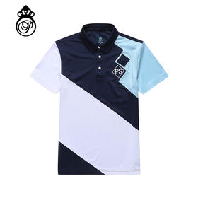 BLS-009A（PROSIMON高尔夫男款春夏短袖拼色翻领设计Polo衫