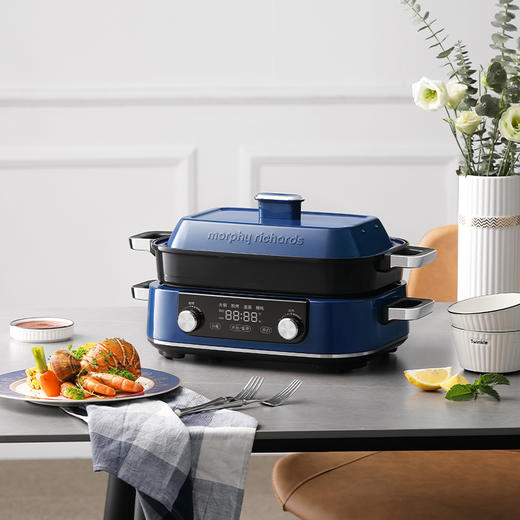 摩飞MR9099多功能锅可定时预约火锅、煎烤、速蒸、精炖；1600W大功率，5L大容量 商品图1