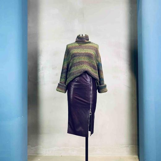 “彩虹”颈袖添香品牌2024秋冬针织毛衣新款圆领女修身显瘦打底衫女长袖彩虹羊绒衫J93E4061 商品图9