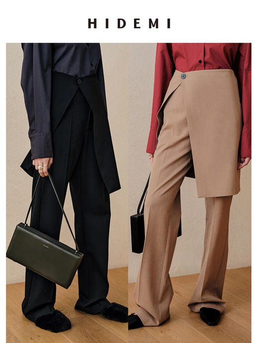 HIDEMI 腰片设计感裙装两件套式西裤 商品图0