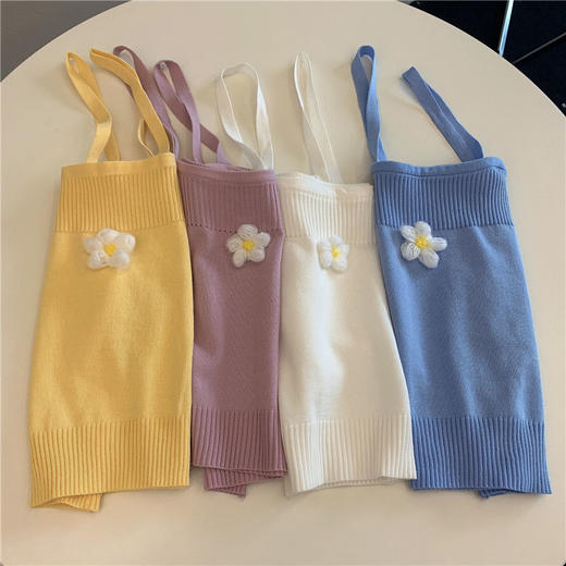 2021夏季新款韩版花朵修身显瘦针织无袖吊带内搭网红背心短上衣女 商品图1