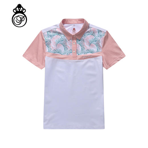 BLS-303A（PROSIMON高尔夫女款春夏短袖印花拼接翻领Polo衫 商品图0