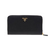 PRADA 普拉达 女士大号 Saffiano 皮革金属刻字徽标票夹钱包 黑色 1ML348 QWA F0002 商品缩略图0