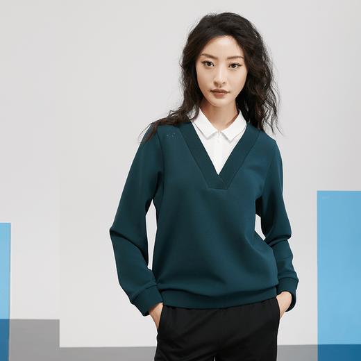 RAPIDO雳霹道 2022年春季新品女士假两件卫衣翻领套头卫衣外套CP2141L39M 商品图1