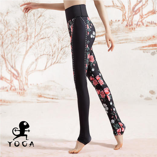 壁虎瑜伽《牡丹》限量款印花瑜伽12分裤【可定制】（标准码） 商品图2