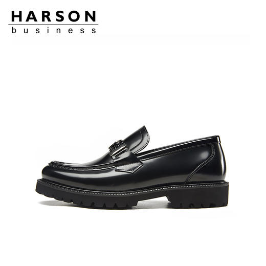 哈森男鞋春季品牌高档男士皮鞋一脚蹬商务休闲皮鞋MS28102 商品图2