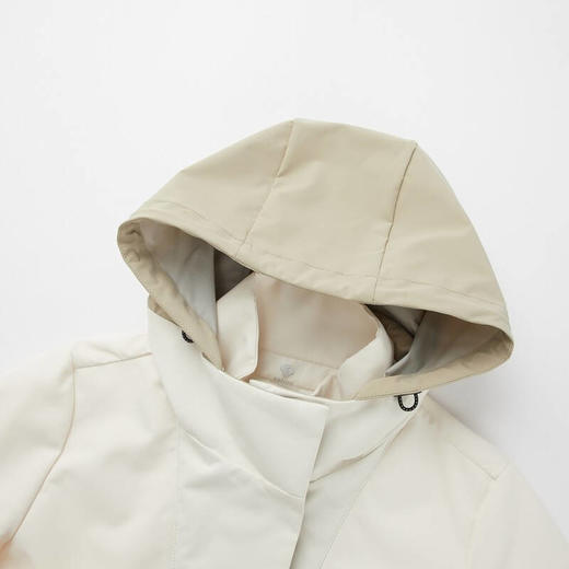 RAPIDO雳霹道2022春季新品女子环保再生面料叠穿长款夹克连帽梭织风衣外套CP2139J380 商品图2