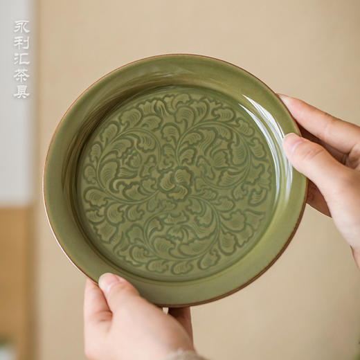 永利汇壶承茶承干泡台陶瓷茶点果盘盖碗茶托盘子壶垫功夫茶具配件 商品图0