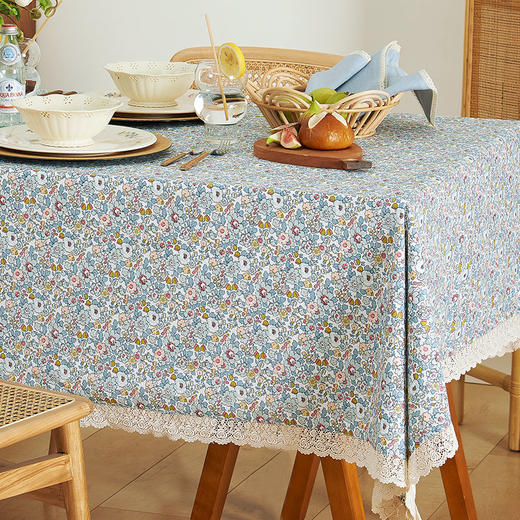 地中海田园碎花美式纯棉餐桌布 商品图1