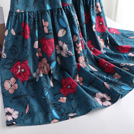 2022春季女装半身裙高腰褶皱大摆裙时尚新款长款一片式A字裙 TY90732 商品图3