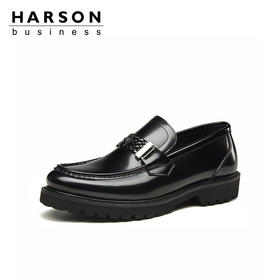 哈森男鞋春季品牌高档男士皮鞋一脚蹬商务休闲皮鞋MS28102