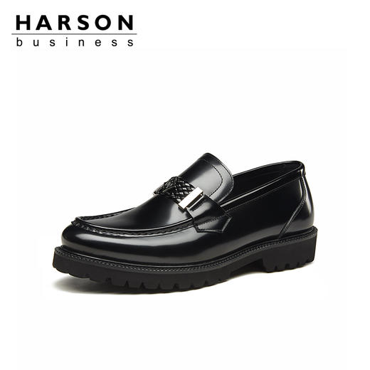 哈森男鞋春季品牌高档男士皮鞋一脚蹬商务休闲皮鞋MS28102 商品图0
