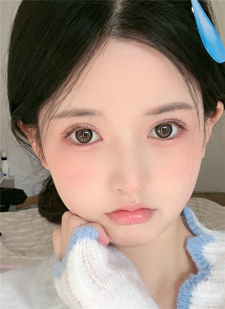 DIVABISOU年抛隐形眼镜 里美绿棕14.5mm 一副/2片-VVCON美瞳网10