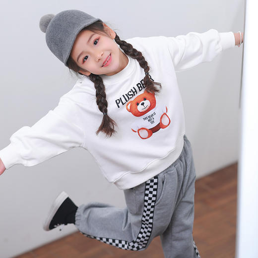 【综合】龙之涵 亲子款2022年春款加厚女童卫衣 中大童印花全棉卫衣 婴幼儿A类标准 商品图12