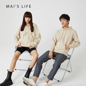 2022春款麻衣森活情侣款圆领款带帽款卫衣