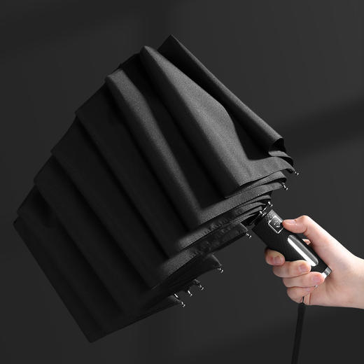 【一键开合 LED照明】10骨男女士商务雨伞 三折抗风全自动黑胶折叠礼品雨伞广告晴雨伞 商品图3