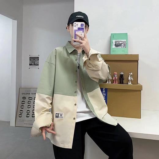 长袖衬衫男士2022秋季新款韩版潮流宽松休闲工装商务上衣男 商品图7
