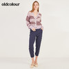 oldcolour春季休闲竖条纹松紧腰束脚运动裤女N12073239 商品缩略图4