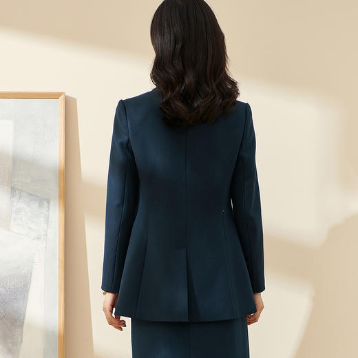 剩S/M 米思阳2025春季新款时尚气质通勤修身显瘦双排扣微弹西装外套0412 商品图3