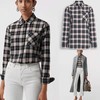 国内现货 Burberry巴宝莉女士黑粉格纹衬衫 单穿或搭配在里面都很漂亮，粉色格纹底 商品缩略图0