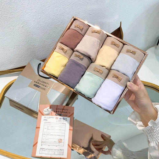 【呵护女性健康】【8条礼盒装】名媛内裤2.0蚕丝内裤女网红中腰蕾丝裤抗jun透气无痕三角裤内裤内衣 商品图3