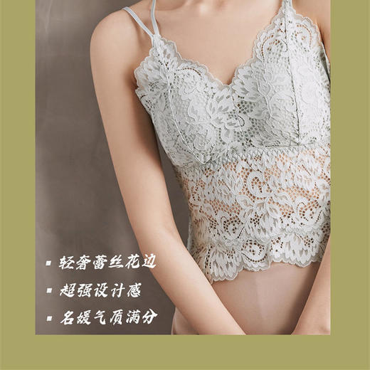 【法式轻奢优雅】唐娜米娜美背蕾丝内衣法式露背文胸无钢圈裹胸抹胸性感小吊带 商品图3