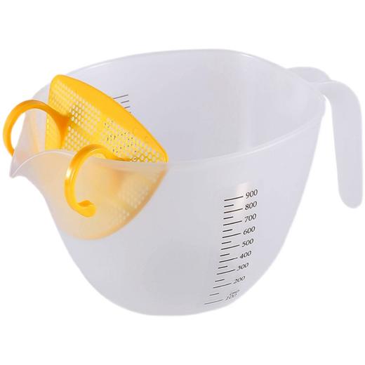 量杯量壶过滤器可滤蛋液透明塑料刻度杯打鸡蛋挞液耐摔大容量烘焙 商品图3