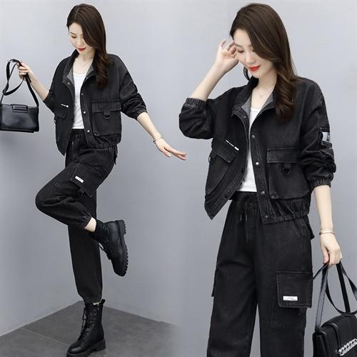 潮流帅气，时尚休闲工装风牛仔套装两件套HR-GJC2102 商品图2