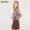 oldcolour春季圆领格子蕾丝珠片百搭气质长袖T恤女N12023255 商品缩略图2