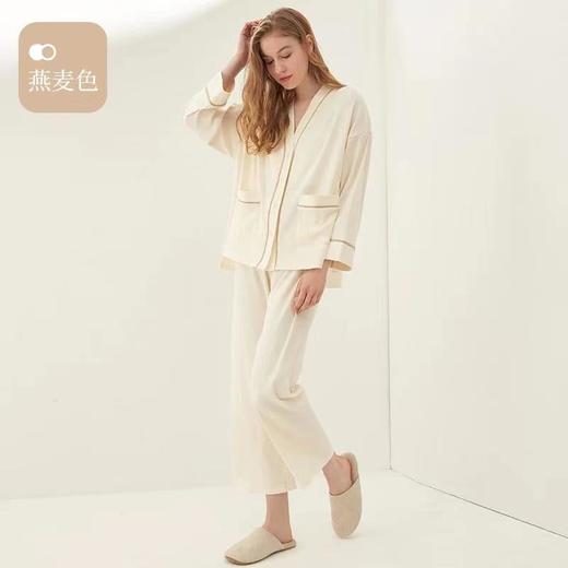 i-mummy抗菌恒温哺乳月子家居服长袖三件套 孕妇装产妇喂奶哺乳睡衣 商品图6
