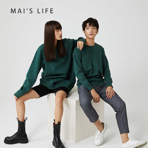 2022春款麻衣森活情侣款圆领款带帽款卫衣 商品图3