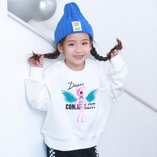 【综合】龙之涵 亲子款2022年春款加厚女童卫衣 中大童印花全棉卫衣 婴幼儿A类标准 商品图4