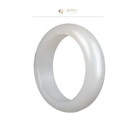 新疆国玉盟世玉和田玉白玉手镯圈口55.8【带证书·顺丰物流】