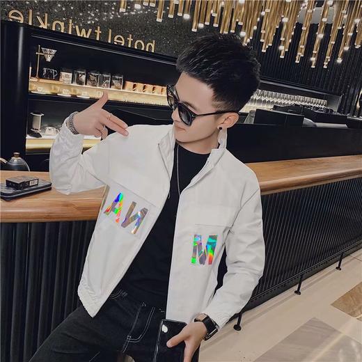 网红痞帅炸街外套男精神小伙韩版潮流个性帅气百搭夹克春秋装上衣休闲韩版修身夹克 商品图0